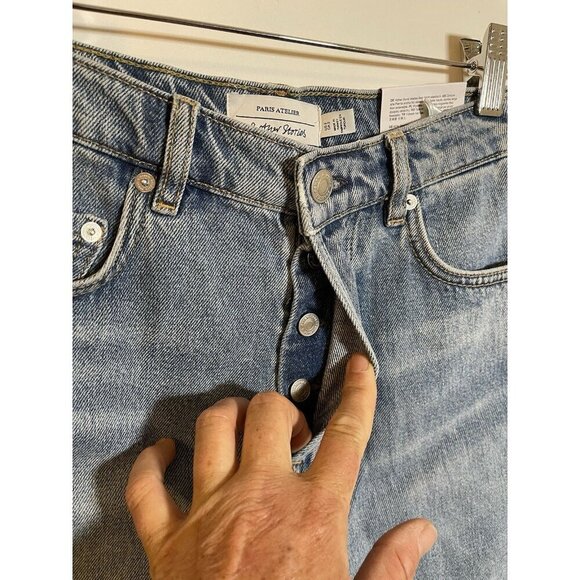 Paris‎ Atelier & Other Stories Women Denim Cutoff Shorts SZ 2 High Waist - Picture 5 of 7